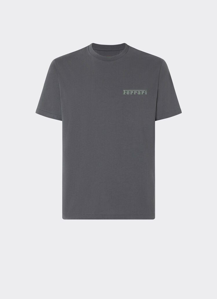 Ferrari Cotton T-shirt with Ferrari logo Grigio Titano CJMTH0031JCO0045f